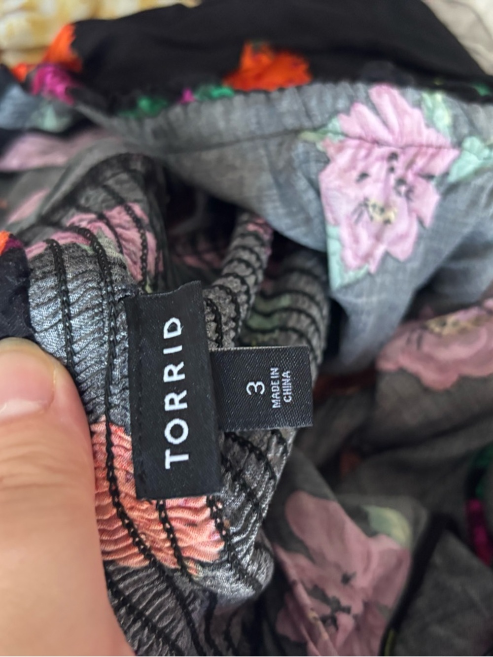 torrid Black Floral Jumpsuit with Pink and Orange Flowers - Picture 6 of 6